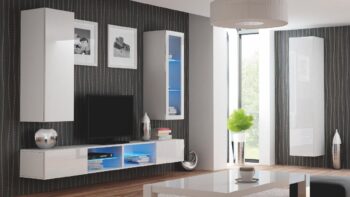 HALMAR Livo KM-100 komoda biela / biely lesk – Obrázok 3