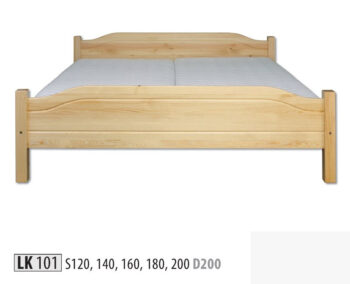 LK101 Posteľ - korpus šírka 140 cm. Posteľ z masívneho borovicnového dreva. Farebné prevedenie: prírodná borovica. Za príplatok ponúkame možnosť namorenia na odtieň orech, jelša a dub. Možnosť doobjednať rošt a matrac - nie sú v cene postele.