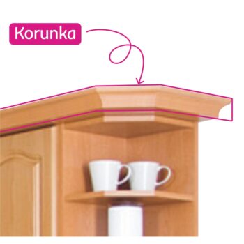 Koruna ku kuchynskej skrinke Lora New MDF Klasik LC W60/60 v elegantnom prevedení jelša je ideálnym doplnkom pre vašu modernú kuchyňu. Tento produkt od značky KONDELA je vyrobený z kvalitného fóliovaného MDF materiálu, ktorý zaručuje dlhú životnosť a odolnosť voči bežnému opotrebeniu.