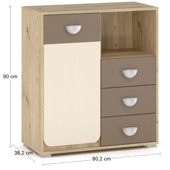 Detská izba je výnimočné miesto na bývanie pre výnimočných ľudí, preto by ste mali venovať veľkú pozornosť výberu toho správneho nábytku. Azda najdôležitejším prvkom detskej izby sa stane jednodverová komoda so zásuvkami LOROS CH-3DRWS1D. Je tvorená jednými dvierkami a tromi zásuvkami, do ktorých…