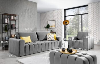 Zaujímavé prevedenie rozkladacej sedacej súpravy s úložným priestorom LOSTA 3+1+1 ihneď upúta Vašu pozornosť. Súprava je tvorená rozkladacou pohovkou, kreslom a taburetkou, vďaka čomu perfektne zapadne do Vašej domácnosti a úžasne poslúži ako doplnok na sedenie pre Vás a Vašich hostí. Zaujme…