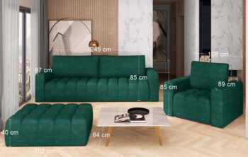 Zaujímavé prevedenie rozkladacej sedacej súpravy s úložným priestorom LOSTA 3+1+1 ihneď upúta Vašu pozornosť. Súprava je tvorená rozkladacou pohovkou, kreslom a taburetkou, vďaka čomu perfektne zapadne do Vašej domácnosti a úžasne poslúži ako doplnok na sedenie pre Vás a Vašich hostí. Zaujme…