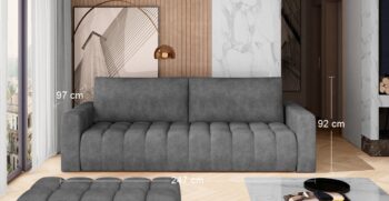 Neodmysliteľnou súčasťou každej obývačky je pohodlná pohovka. Rozkladacia pohovka s úložným priestorom LOSTA je perfektným doplnkom do Vášho domova, na ktorej si môžete vychutnať voľný čas strávený s rodinou, či pozeraním Vášho obľúbeného seriálu. Pohovka vyniká zaujímavým a štýlovým prešívaním na…