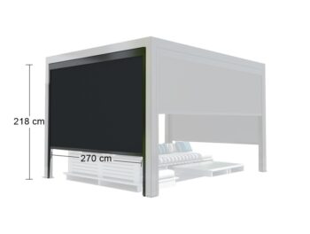 Doplnková zatemňovacia roleta Lotan 300 cm je veľmi praktickým doplnkom k hliníkovej pergole Lotan 300x400 cm. Jej potenciál objavíte pri príliš pálivých slnečných lúčoch, ale tak isto pri miernom daždi či vetre. Tieniaca bočná roleta je vynikajúcou súčasťou pergoly a zabezpečí pohodlné…