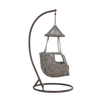 Objavte pohodlie a štýl s závesným hojdacím kreslom Luanda v elegantnej kombinácii hnedých a sivohnedých odtieňov. Toto moderné kreslo je ideálne pre všetky vekové kategórie a je určené na použitie v interiéri aj exteriéri, čo z neho robí univerzálny doplnok do vášho domova…