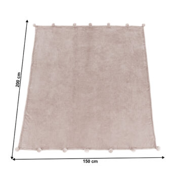 KONDELA Luang plyšová deka s brmbolcami 150x200 cm púdrová ružová - Image 2