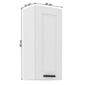 Horná kuchynská skrinka Lula 40 G-90 1F - biela; Rozmery (ŠxHxV): 40x31x90 cm; Materiál: laminovaná DTD / MDF.