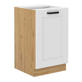 Drezová kuchynská skrinka Lula 50 ZL 1F BB v elegantnom prevedení biela/dub artisan je ideálnym riešením pre moderné kuchyne. Táto skrinka, ktorá patrí do kategórie nábytku pre kuchyňu a jedáleň, ponúka praktické úložné priestory a štýlový dizajn, ktorý sa hodí do každého…