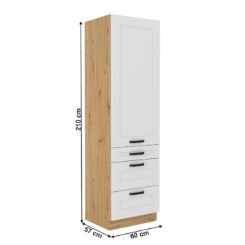 Potravinová skriňa Lula 60 DKS-210 3S 1F v elegantnom prevedení biela/dub artisan je ideálnym riešením pre vašu kuchyňu alebo jedáleň. Táto moderná skriňa od značky KONDELA ponúka praktické úložné priestory, ktoré sú nevyhnutné pre organizáciu vašich potravín a kuchynských…