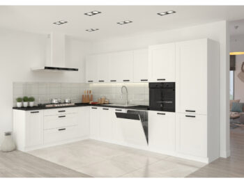 KONDELA Lula 60 DPM-210 2F skrinka na vstavanú rúru biela / dub artisan – Obrázok 5