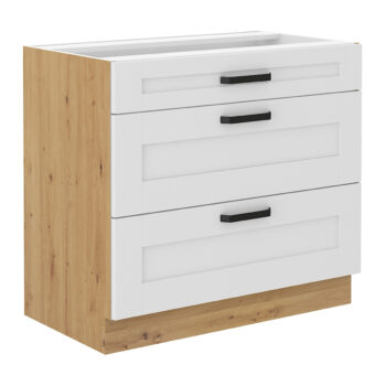 Dolná kuchynská skrinka Lula 80 D 3S BB v elegantnom prevedení biela/dub artisan je ideálnym riešením pre moderné kuchyne. Táto skrinka, ktorá patrí do kategórie nábytku pre kuchyňu a jedáleň, ponúka praktické úložné priestory a štýlový dizajn, ktorý sa hodí do každého interiéru…