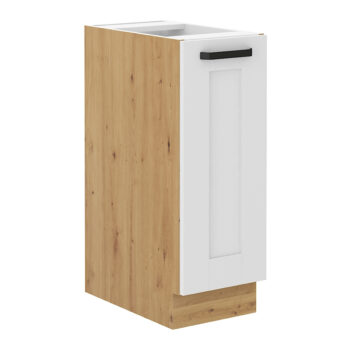 Dolná kuchynská skrinka s výsuvným košom Lula D30 Cargo v elegantnom prevedení biela/dub artisan je ideálnym riešením pre moderné kuchyne. Táto skrinka, patriaca do portfólia značky KONDELA, ponúka praktické úložné priestory a štýlový dizajn, ktorý sa hodí do každého interiéru.