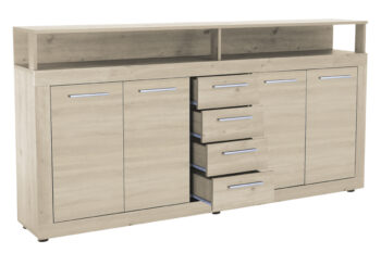 Štvordverová komoda so zásuvkami Lunysa New v elegantnom prevedení dub sonoma je ideálnym riešením pre tých, ktorí hľadajú praktický a moderný nábytok do svojho interiéru. Táto komoda ponúka dostatok úložného priestoru vďaka štyrom dverám a štyrom zásuvkám, čo ju robí vhodnou…
