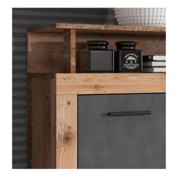 Štvordverová komoda so zásuvkami Lunysa v elegantnom prevedení dub tmavý a grafit je ideálnym riešením pre moderné interiéry. Táto komoda, ktorá patrí do kategórie klasických zásuvkových komôd, ponúka praktické úložné priestory s tromi zásuvkami a štyrmi dverami. Vďaka svojmu…