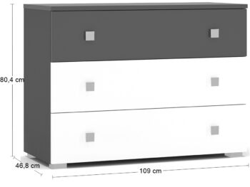 Využívajte priestor naplno so zásuvkovou komodou LUPE CH-3DRWS, ktorá Vám poskytne dostatok úložného priestoru na odloženie bielizne, detského oblečenia alebo dokumentov, či iných predmetov, ktoré uznáte za vhodné. Komoda je vyrobená z kvalitných drevotrieskových dosiek. Nádherné farebné prevedenie…