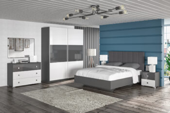 Pretvorte Vašu spálňu na oázu pokoja, kľudného spánku a ničím nerušených snov s manželskou posteľou s roštom LUPE LB-160 160x200 cm. Posteľ je vyrobená z kvalitnej, na údržbu nenáročnej drevotrieskovej dosky. Dominantným prvkom postele je jej dokonalé vysoké čelo so zaujímavými vertikálnymi pásmi.…
