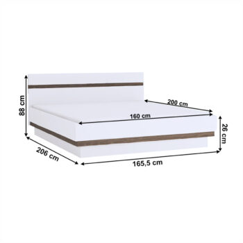 Manželská posteľ Lynatet 94 160 je ideálnym riešením pre tých, ktorí hľadajú moderný a funkčný nábytok do spálne. Táto elegantná posteľ v prevedení dub sonoma truflový a biely lesk prinesie do vášho interiéru svieži vzhľad a štýl.