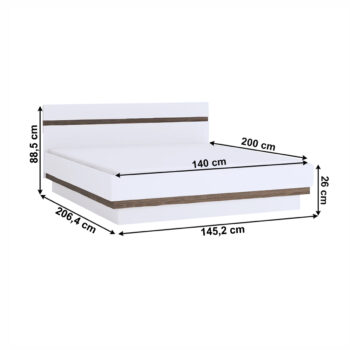 Predstavujeme vám manželskú posteľ s roštom Lynatet 97 140 v elegantnom prevedení dub sonoma truflový a biely lesk. Táto moderná posteľ je ideálnym riešením pre tých, ktorí hľadajú štýlové a funkčné vybavenie do svojej spálne. S celkovou plochou na spanie 140 x 200 cm poskytuje dostatok…
