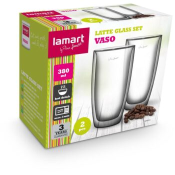 Lamart LT9011 sada pohárov Café Latté Vaso, 380 ml, 2 ks