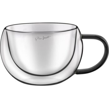 Lamart LT9114 2-dielna sada pohárov na cappuccino Vaso, 270 ml, čierna