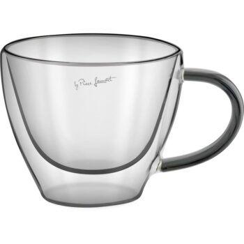 Lamart LT9117 2-dielna súprava pohárov na cappuccino Vaso, 190 ml, čierna