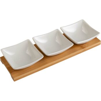 Lamart LT9217 4-dielna servírovacia súprava misiek Bamboo, 26 x 8 cm