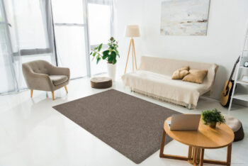 Lano, Kusový koberec Nano Smart 261 hnedý, 200x200, hnedá, chodba / predsieň