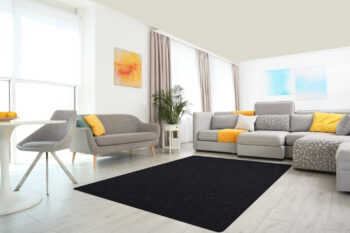 Lano, Kusový koberec Nano Smart 800 čierny, 200x200, čierna, chodba / predsieň