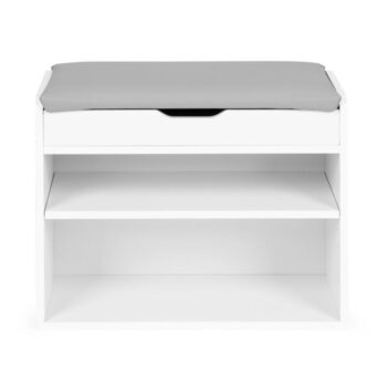 Lavica, skrinka na topánky v bielej farbe