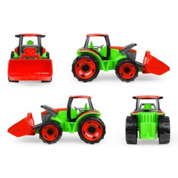 Lena Traktor s lyžicou Giga Trucks s vlekom plast 62cm v krabici 72x40x28cm 02136