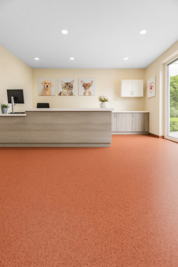 Lentex, PVC podlaha - lino Flexar PUR 603-09 červená, na mieru, šíře 2m,4m, červená, bez podkladu, kancelária