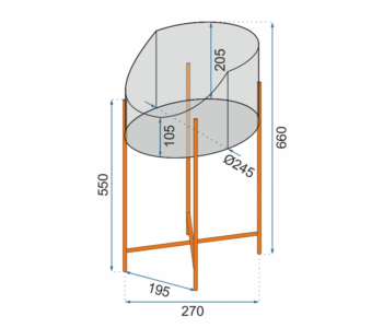 Loftový stojan na kvety 66 cm