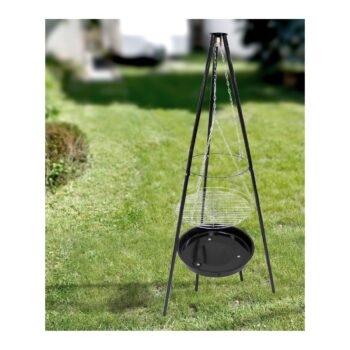Lund Okrúhly gril na drevené uhlie 52 cm s trojnožkou