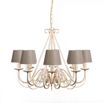 Lustr krémovej farby 60 cm s tienidlami v odtieni taupe - Giuseppe 8