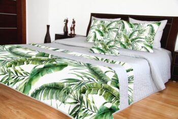 Luxusné prehozy prešívané so zelenými listami Šírka: 200 cm | Dĺžka: 220 cm Šírka: 200 cm | Dĺžka: 220 cm