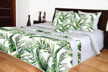 Luxusné prehozy prešívané so zelenými listami Šírka: 220 cm | Dĺžka: 240 cm Šírka: 220 cm | Dĺžka: 240 cm
