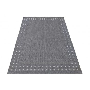 Luxusný obojstranný sivý koberec s ozdobným okrajom Šírka: 80 cm | Dĺžka: 150 cm