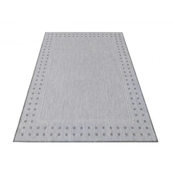 Luxusný obojstranný sivý koberec s ozdobným okrajom Šírka: 80 cm | Dĺžka: 150 cm