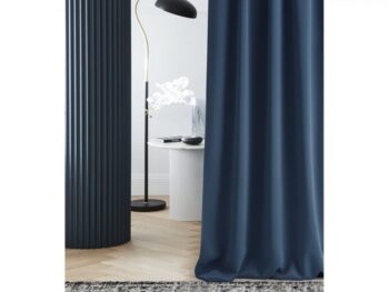Luxusný tmavo modrý zatemňujúci jednofarebný záves na riasiacu pásku 140 x 280 cm