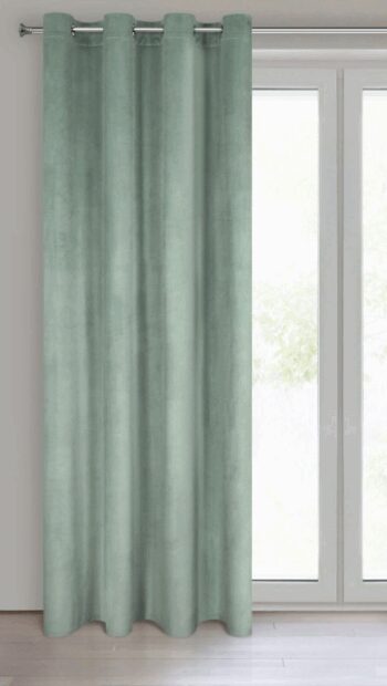 Luxusný velúrový záves v jemnej mentolovej farbe Šírka: 140 cm | Dĺžka: 250 cm