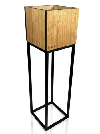 Luxusný vysoký kvetináč z prírodného dubu z kolekcie LOFT FIORINO 22X22X80 cm