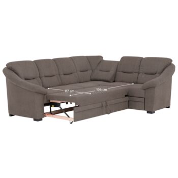KONDELA Madela Roh P rohová sedačka s rozkladom a úložným priestorom hnedosivá (taupe) - Image 8