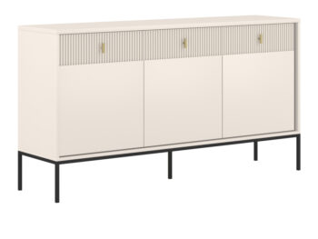 Trojdverová komoda so zásuvkami Magira 3D3S MA03 v elegantnom farebnom prevedení kašmír a čierna je ideálnym riešením pre moderné interiéry. Táto komoda ponúka praktické úložné priestory, ktoré sú rozdelené do troch dvierok a troch zásuviek, čo umožňuje efektívne usporiadanie…
