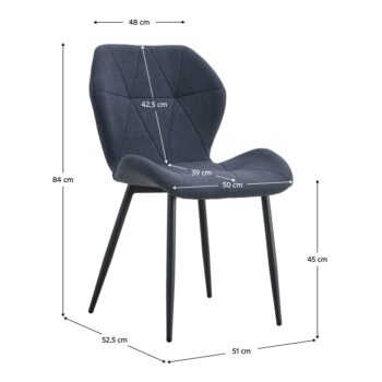KONDELA Makena Typ 2 jedálenská stolička tmavosivá / čierna - Image 2