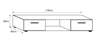Moderný TV stolík MALTEZ vo farebnom prevedení čokoláda. Korpus stolíka je vyrobený z kvalitného LTD materiálu.  V ponuke aj v iných farebných prevedeniach. Rozmery stolíka š/v/h 176/28/40.Dodávame v demonte.