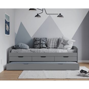 Drevená jednolôžková posteľ s prístelkou Marinella New 90 v elegantnej sivej farbe je ideálnym riešením pre tých, ktorí hľadajú praktickosť a štýl v jednom. Táto moderná posteľ je vyrobená z kvalitného borovicového dreva, čo zaručuje jej pevnosť a dlhú životnosť. S rozmermi 90…
