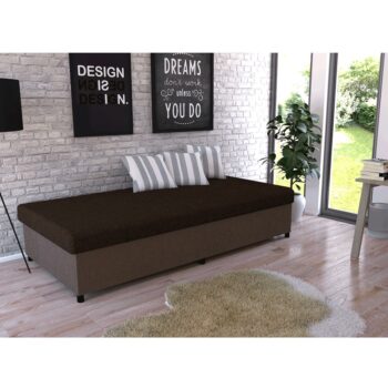 Čalúnená jednolôžková posteľ Mati v elegantnej svetlohnedej a hnedej farbe je ideálnym riešením pre moderné interiéry. Táto posteľ, značky KONDELA, ponúka komfort a štýl v jednom. Je vyrobená z kvalitnej látky a molitanu, čo zaručuje dlhodobú odolnosť s oderuodolnosťou až 50 000 cyklov…