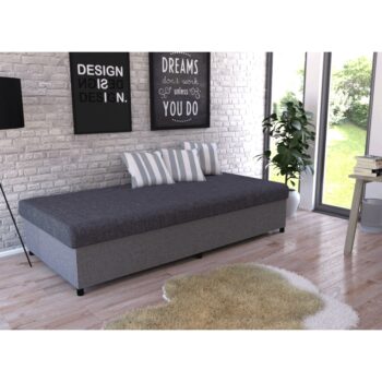 Čalúnená jednolôžková posteľ Mati v elegantnej svetlosivej a sivej farbe je ideálnym riešením pre moderné interiéry. Táto posteľ, značky KONDELA, ponúka nielen štýlový vzhľad, ale aj praktickosť a pohodlie. Je navrhnutá pre jednu osobu a jej celková plocha na spanie je 80 x 200 cm, čo zaručuje…