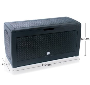 Udržujte poriadok na Vašej záhrade, terase či balkóne s praktickou plastovou záhradnou truhlicou MBM310 310 l s imitáciou vypletaného umelého ratanu. Skvele ju využijete na odloženie vankúšov, podsedákov či akéhokoľvek záhradného príslušenstva alebo detských hračiek. Jej rozmery sú (ŠxHxV):…