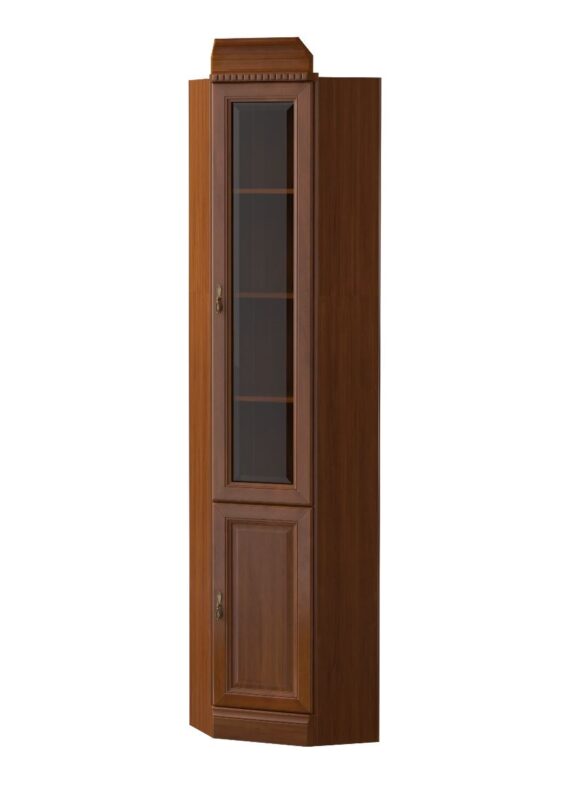 MEBLE-TARANKO-BARCELONA-BA-14-P-ROHOVA-VITRINA-NOVY-ORECH-NABBI-1_up TARANKO Barcelona BA-14 P rustikálna rohová vitrína nový orech – Obrázok 1